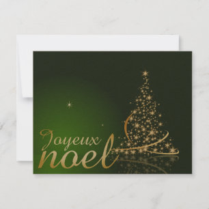 Invitation Motif de Noël vert avec arbre de Noël doré