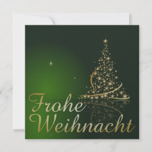 Invitation Motif de Noël vert avec arbre de Noël doré