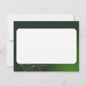 Invitation Motif de Noël vert avec arbre de Noël doré (Dos)