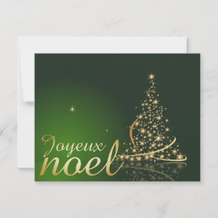Invitation Motif de Noël vert avec arbre de Noël doré