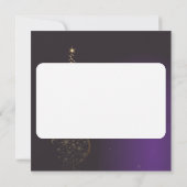 Invitation Motif de Noël violet foncé avec arbre doré (Dos)