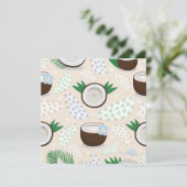 Invitation Motif de noix de coco coloré (Debout devant)