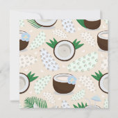 Invitation Motif de noix de coco coloré (Dos)
