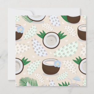 Invitation Motif de noix de coco coloré