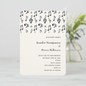 Invitation Motif de notes de musique mignonnes Mariage (Debout devant)