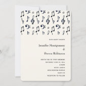 Invitation Motif de notes de musique mignonnes Mariage (Devant)