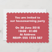 Invitation Motif de papier bulle rouge (Dos)