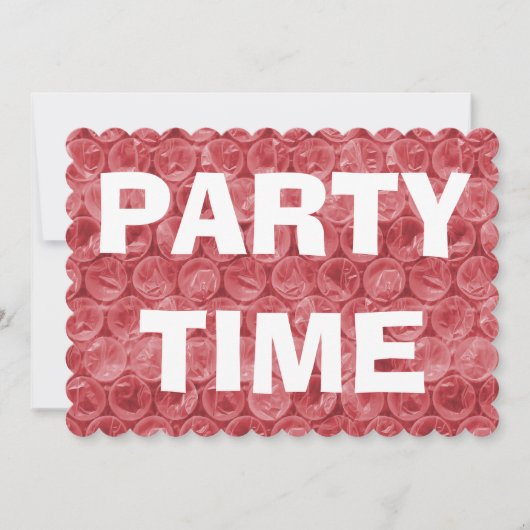 Invitation Motif de papier bulle rouge (Devant)