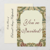 Invitation Motif de papier peint floral brocart de William Mo (Devant / Derrière)