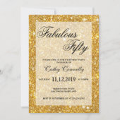 Invitation Motif de Parties scintillant Gold Faux Fabulous Ci (Devant)