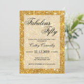 Invitation Motif de Parties scintillant Gold Faux Fabulous Ci (Debout devant)