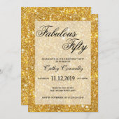 Invitation Motif de Parties scintillant Gold Faux Fabulous Ci (Devant / Derrière)