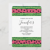 Invitation Motif de pastèque mignon rose et vert pour anniver (Devant)