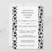 Invitation Motif De Pâtes, Noir Et Blanc, Dîner De Répétition (Devant)