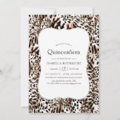 Invitation Motif de peau léopard Quinceanera (Devant)