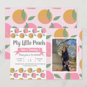 Invitation Motif de pêche d'été Fête d'anniversaire de fruit