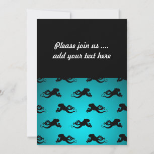 Invitation Motif de pieuvre amusant sur turquoise vif