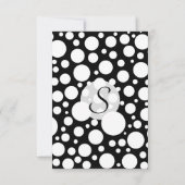 Invitation Motif de points Polka noir et blanc moderne (Dos)