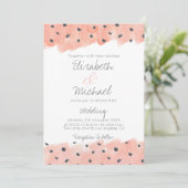 Invitation Motif de points rose aquarelle abstrait (Debout devant)