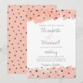 Invitation Motif de points rose aquarelle abstrait (Devant / Derrière)