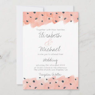 Invitation Motif de points rose aquarelle abstrait