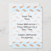Invitation Motif de poisson paradisiaque sur Blue. (Dos)