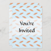 Invitation Motif de poisson paradisiaque sur Blue. (Devant / Derrière)