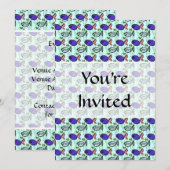 Invitation Motif de poisson. Poisson Fantôme De Poisson Bleu. (Devant / Derrière)