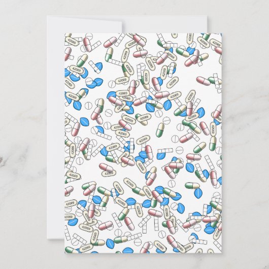 Invitation Motif de poudres de pilules (Devant)