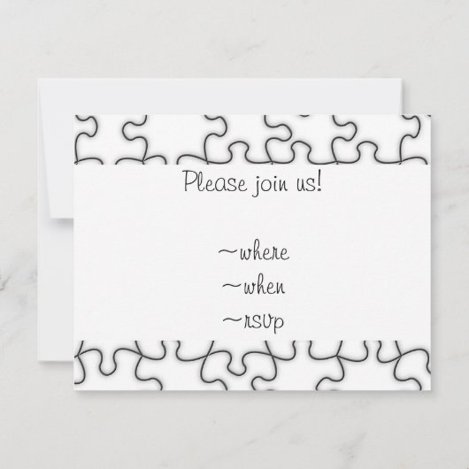 Invitation Motif de puzzle (Ajouter Votre Image) (Dos)