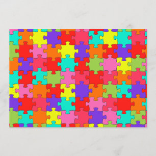Invitation Motif de puzzle coloré