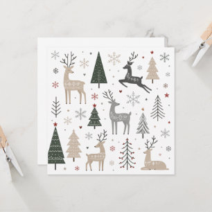 Invitation Motif de rennes de Noël scandinave