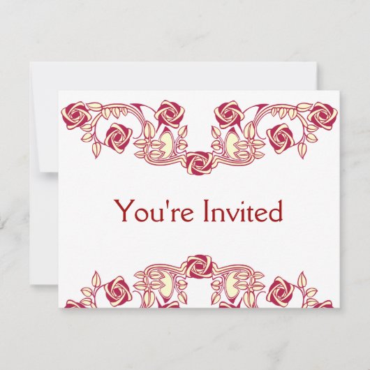 Invitation Motif de rose (Devant)