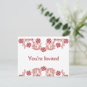 Invitation Motif de rose (Debout devant)