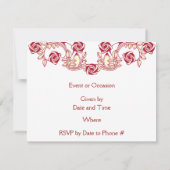 Invitation Motif de rose (Dos)