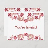 Invitation Motif de rose (Devant / Derrière)