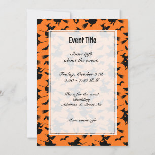 Invitation Motif de sorcières volantes