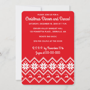 Invitation Motif de Sweat Rouge de Noël Modifiable
