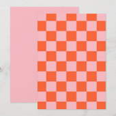Invitation Motif de tableau de bord orange et rose (Devant / Derrière)