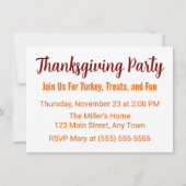 Invitation Motif de tarte à la citrouille (Dos)