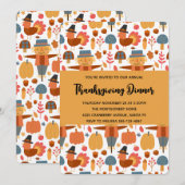 Invitation Motif de Thanksgiving avec clé et Citrouilles (Devant / Derrière)