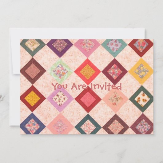 Invitation Motif de tissus colorés (Devant)