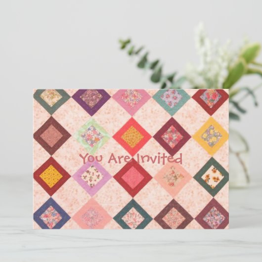 Invitation Motif de tissus colorés (Debout devant)