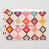 Invitation Motif de tissus colorés (Devant / Derrière)