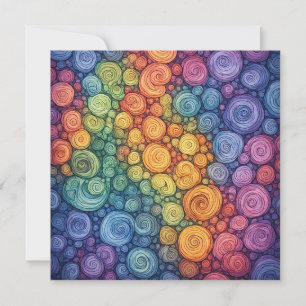 Invitation Motif de tourbillon de gribouillis abstrait coloré