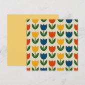 Invitation Motif de tulipe coloré (Devant / Derrière)