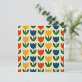 Invitation Motif de tulipe coloré (Debout devant)