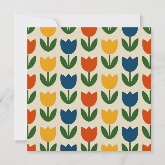 Invitation Motif de tulipe coloré (Devant)