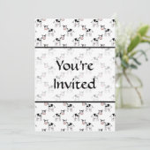 Invitation Motif de vache noir et blanc. (Debout devant)