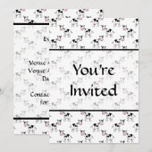 Invitation Motif de vache noir et blanc. (Devant / Derrière)